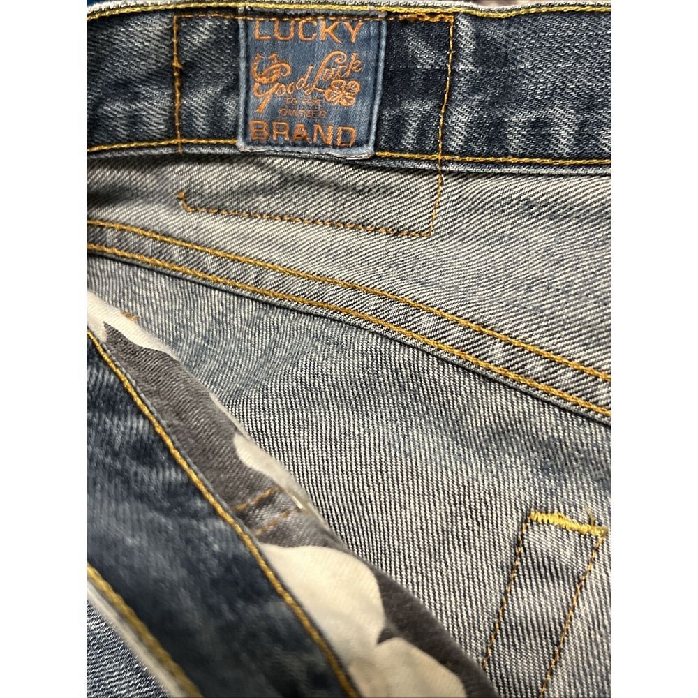 Lucky Brand Men Jeans 36/31 Blue Relaxed Straight‎ Leg Gene Montisano Dungarees - Picture 9 of 11